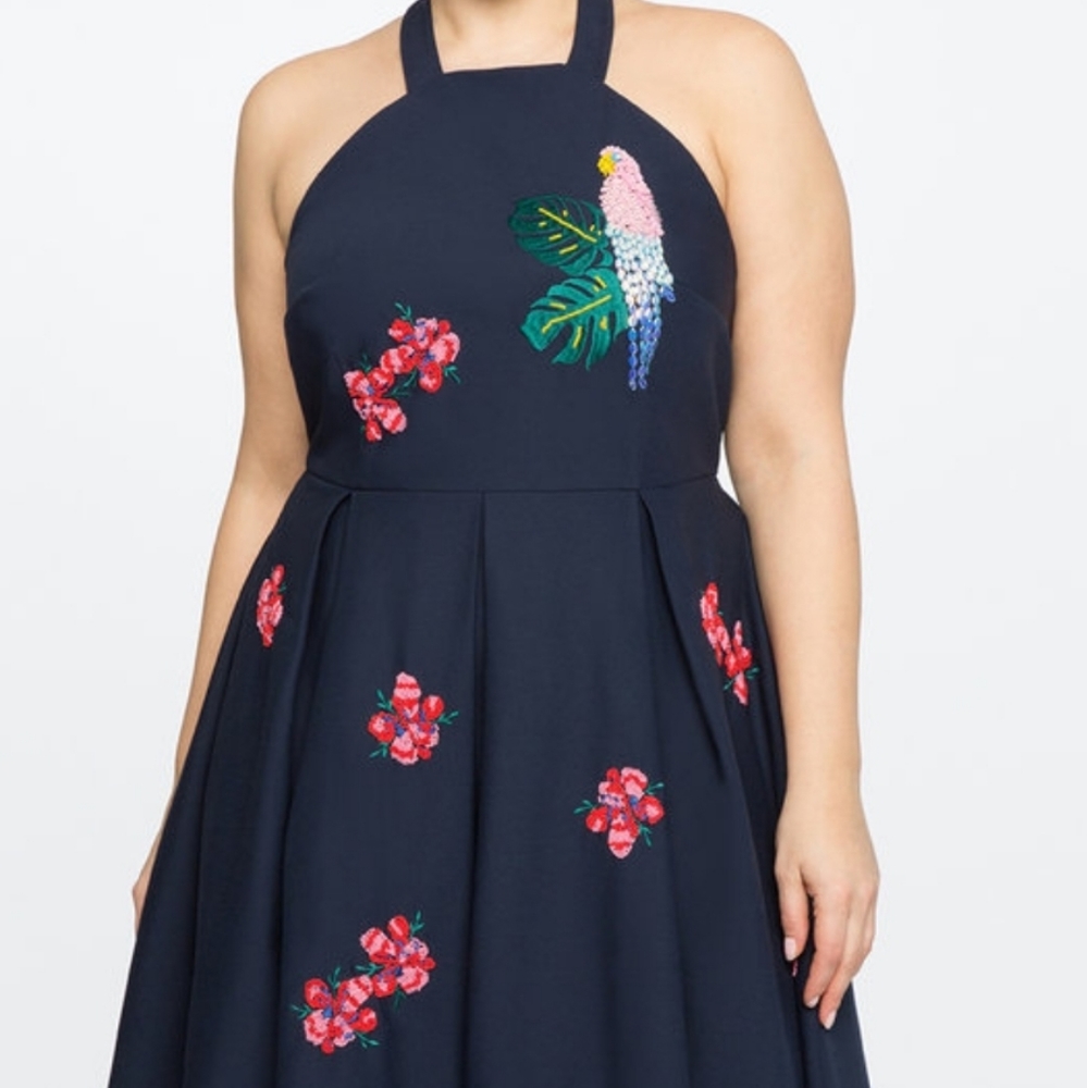 Draper James + Eloquii Parrot Embellished Dress